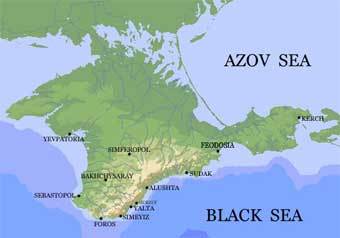 Карта Крыма. Фото с сайта mt.crimea.com