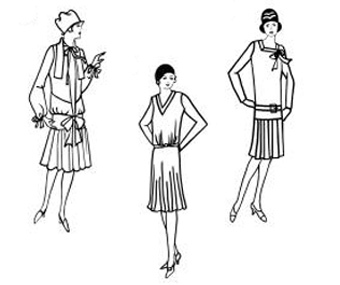 Модные силуэты первой половины XX века, фото с сайта fashion-era.com 